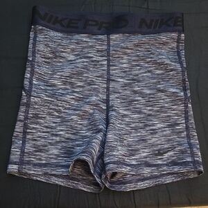 Nike Pro Heathered Blue and Black Shorts